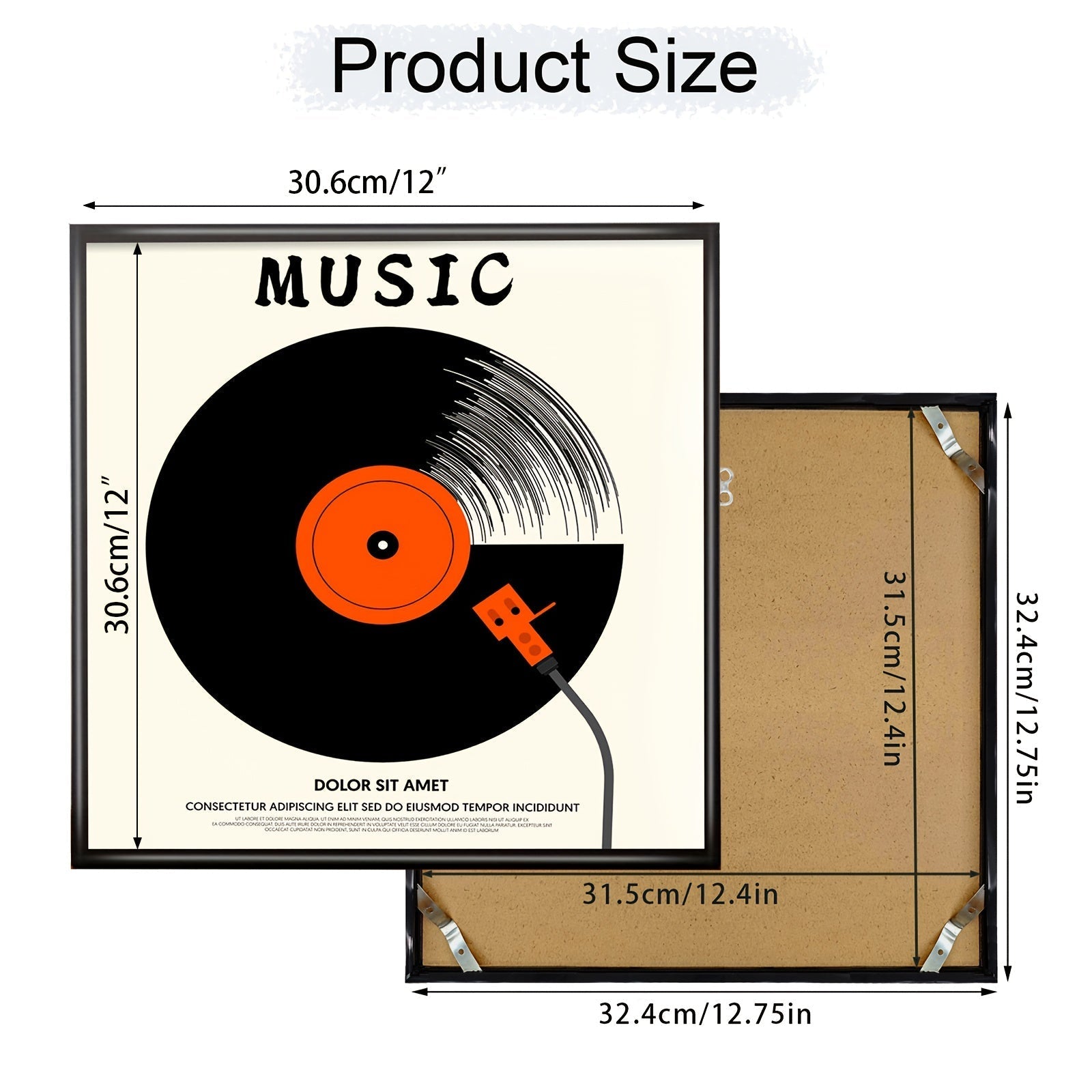 3-Pack Heavy-Duty PVC LP Display Frames - Wall-Mounted 12x12 Vinyl Album Holders (Adhesive/Screw) -Recordshaven