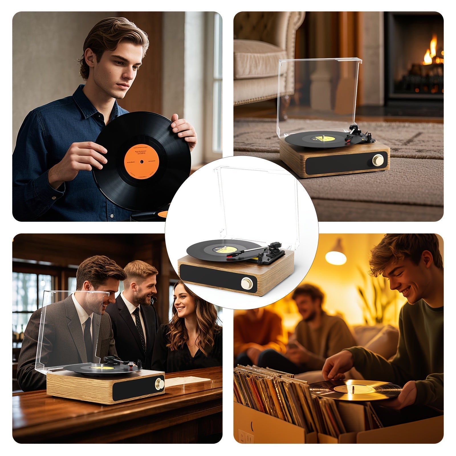Maio A4 Retro Gramophone - Analog Record Player, Belt-Driven, RCA/Aux/Headphone Jack for Parties & Gifts -Recordshaven