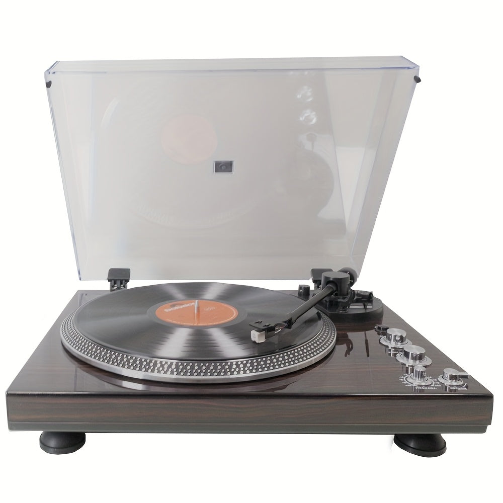 Wood Vinyl Record Player - Belt-Driven, Preamp Equipped, 33/45 RPM with Aluminium Platter -Recordshaven