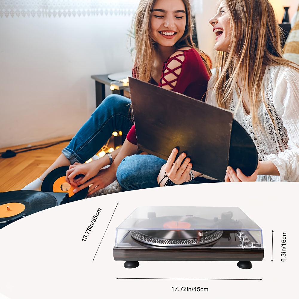 Retro Vinyl Record Player - Belt-Driven, 33/45 RPM with Replacement Needle & Belt Accessory Kit -Recordshaven