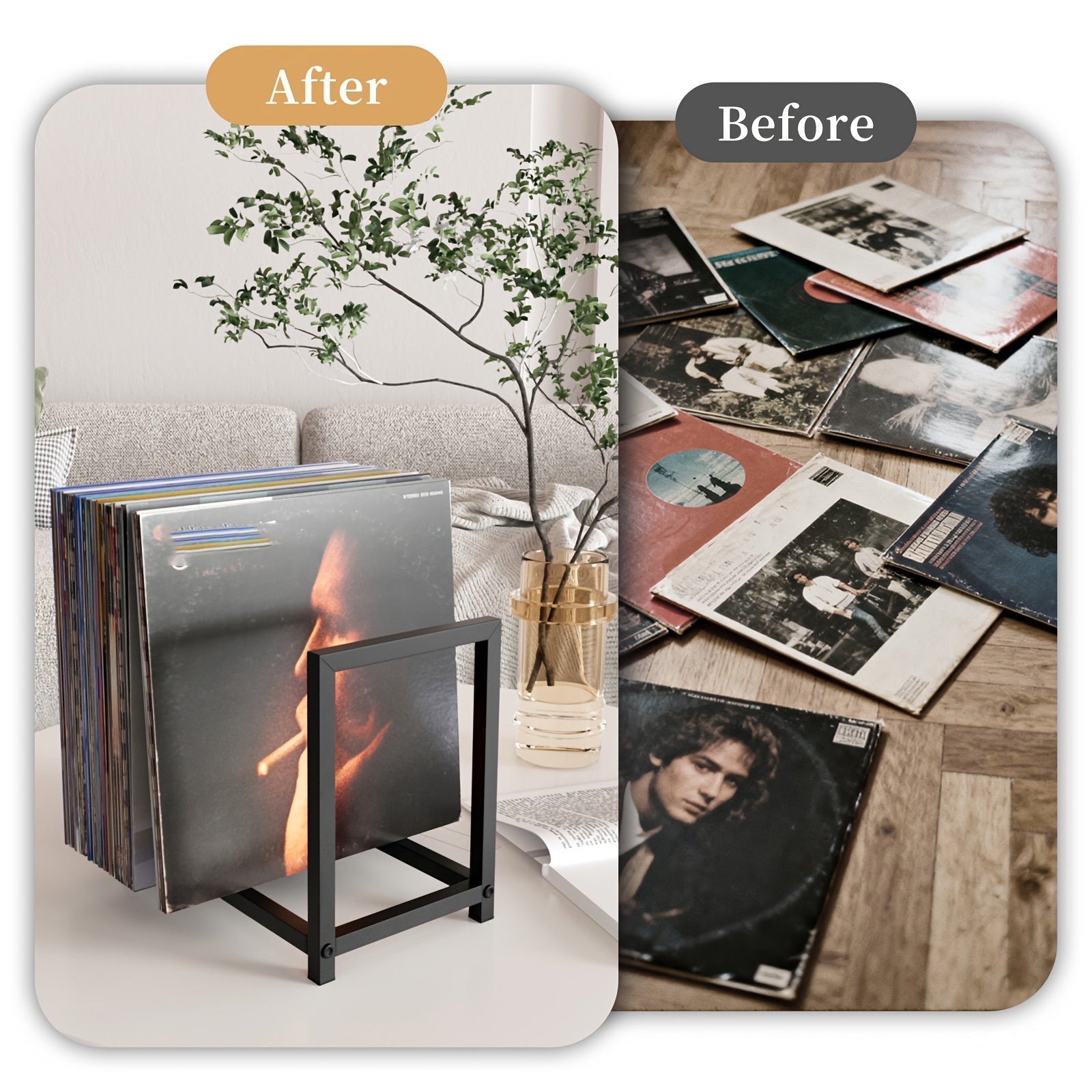 Multi-Purpose Vinyl Record & CD Storage Rack for Turntables & Audio Systems -Recordshaven