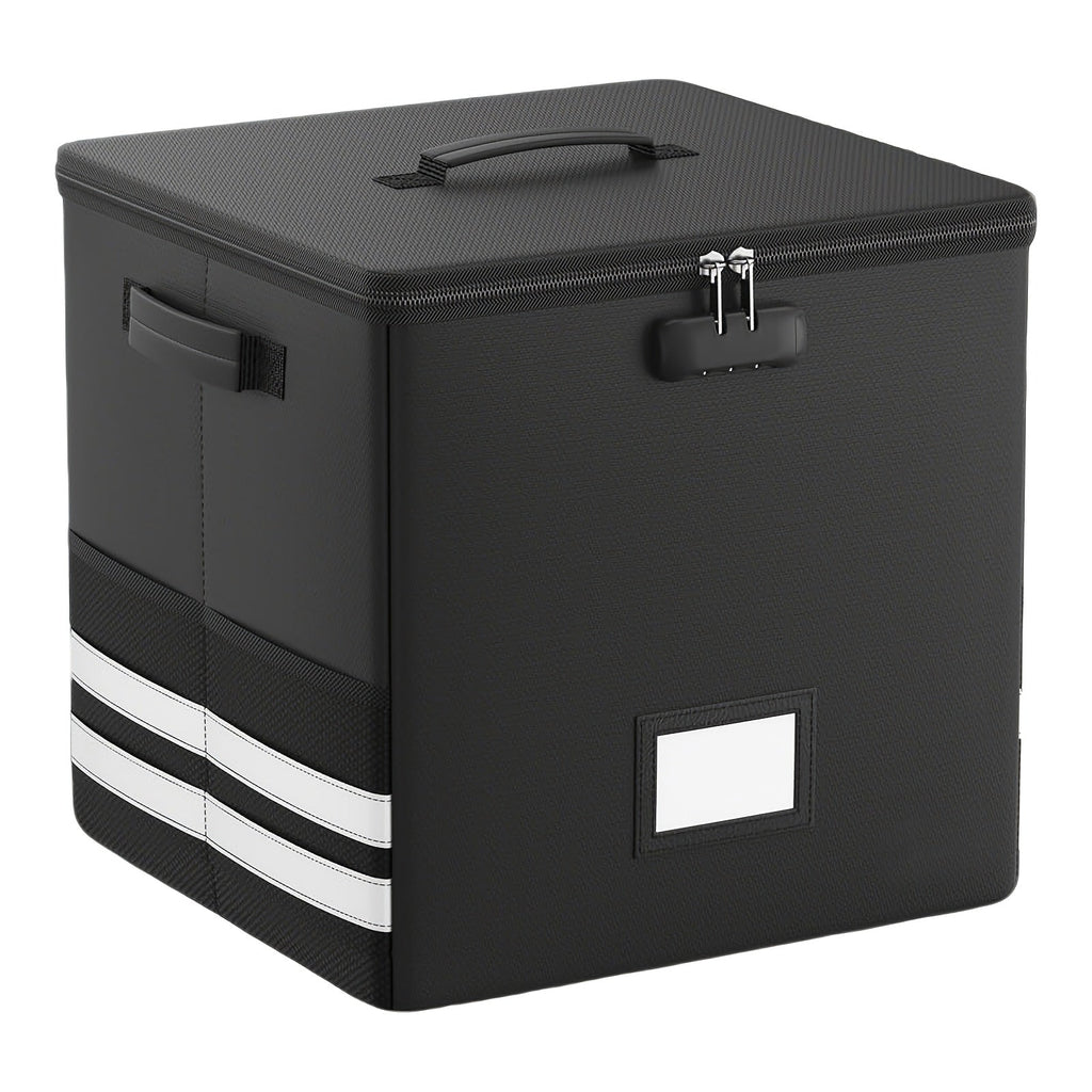 Collapsible Lockable Record Crate with Lid & Handles (100+ 12" LPs) -Recordshaven