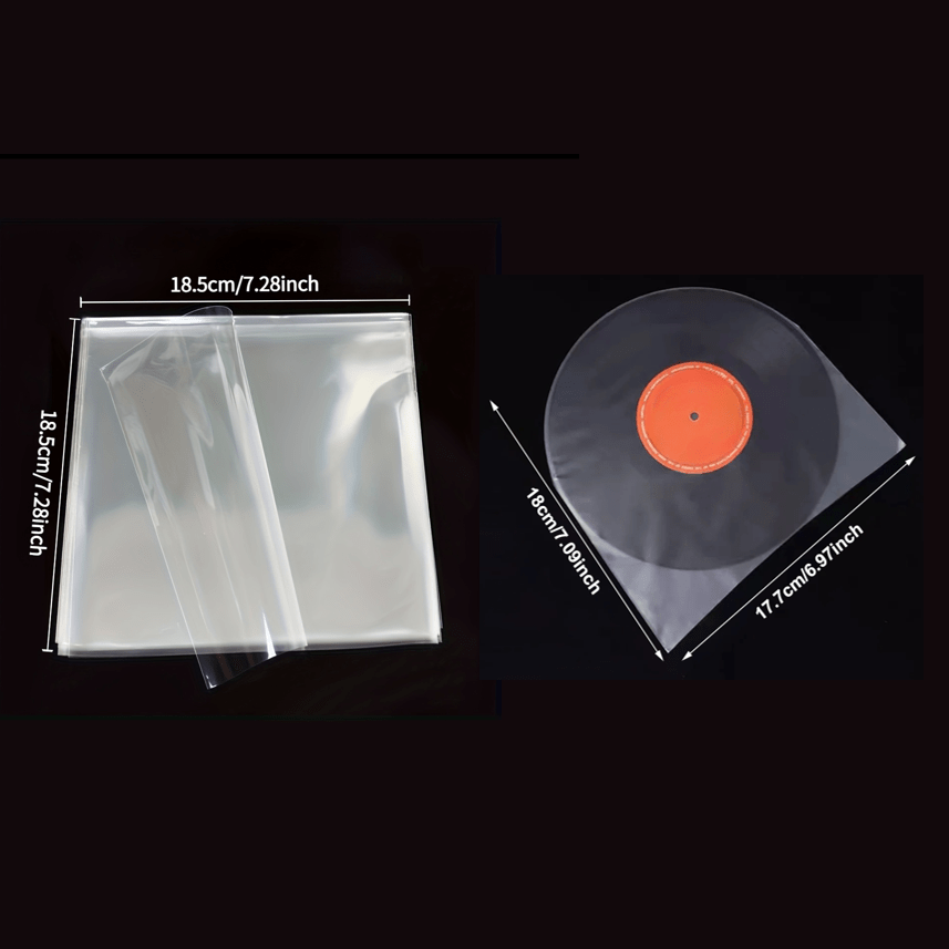 Set of 100 Professional 7-Inch Vinyl Record Protective Covers (50 Inner Bags + 50 Outer Sleeves) -Recordshaven