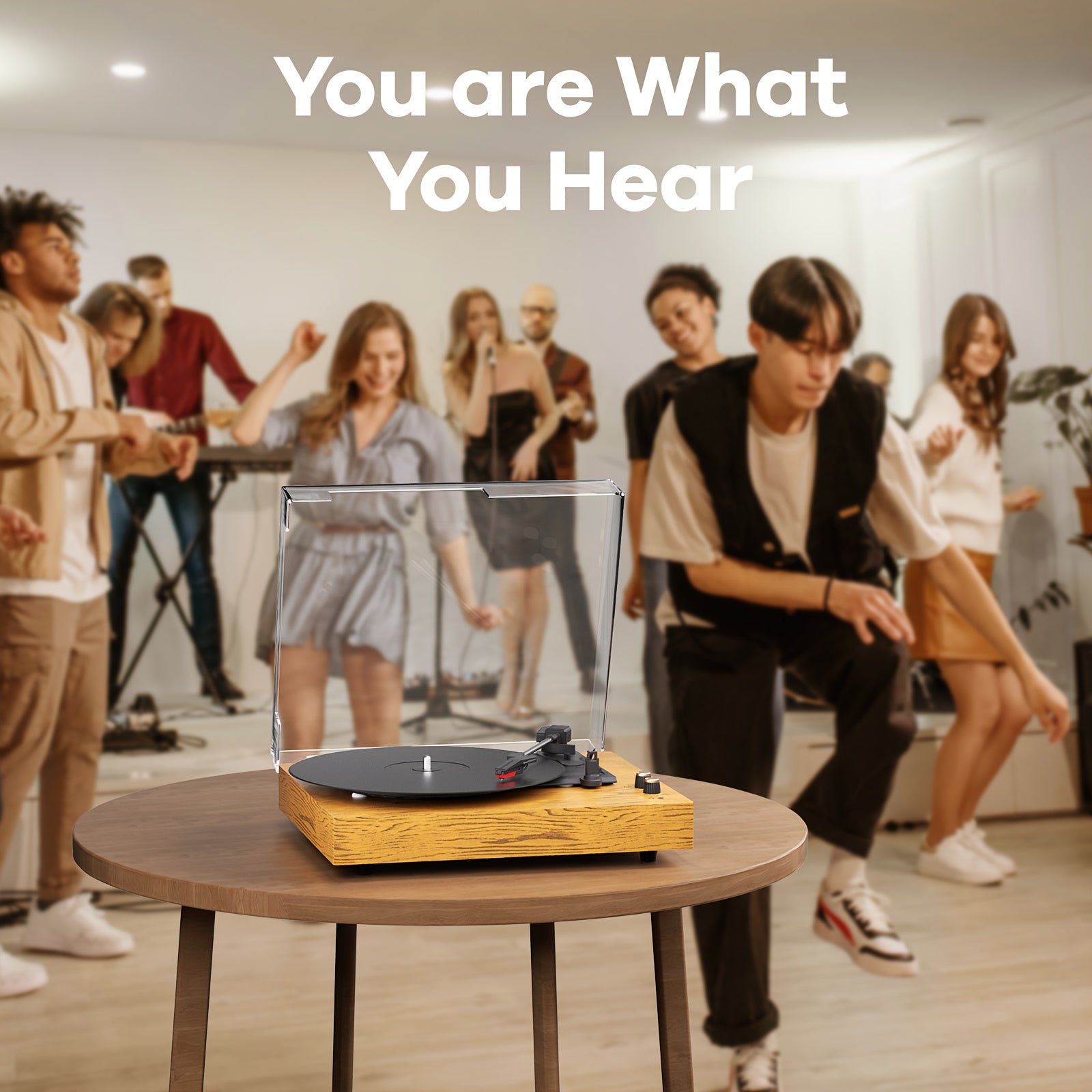 Maio E300 UK Vintage Gramophone - 3-Speed Hi-Fi Turntable, 3.5mm Output & External Speaker Compatibility -Recordshaven