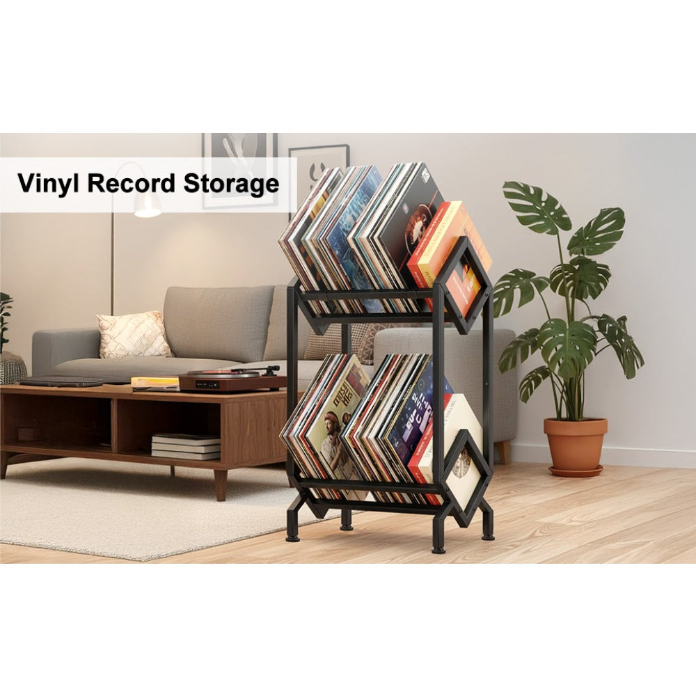 Multi-Purpose Freestanding Shelf for Records, CDs, Books & Magazines -Recordshaven