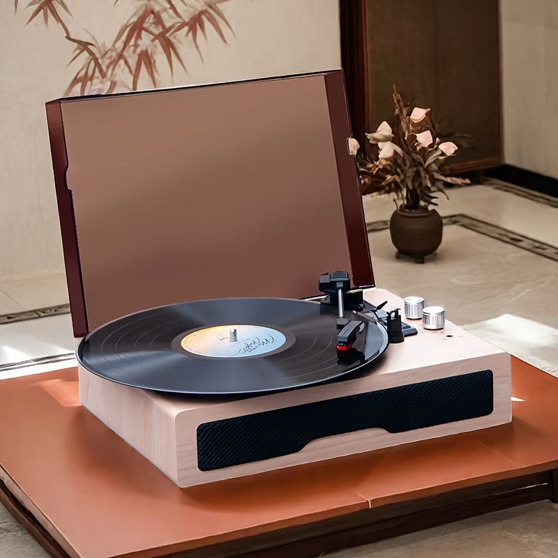 Anchurian Ash Portable Wireless Turntable - 3-Speed 33/45/78 RPM, Stereo Speakers & USB Type-C Rechargeable -Recordshaven