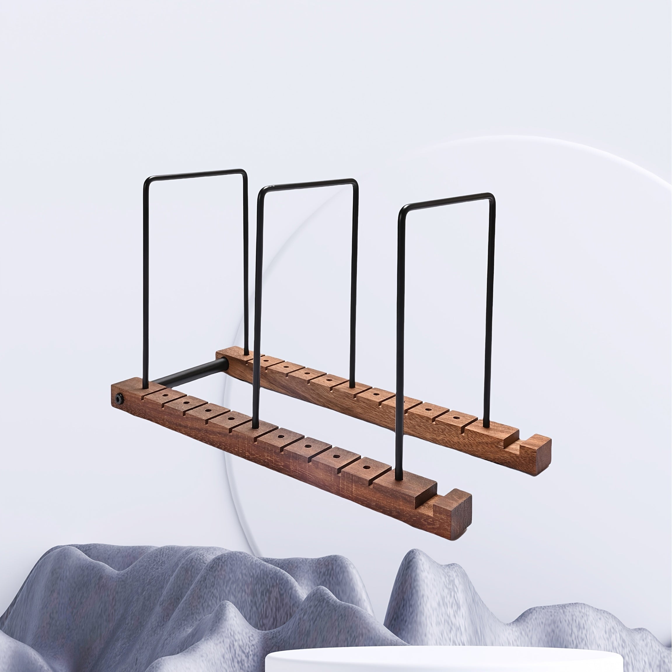 Solid Wood & Stainless-Steel Vinyl Record Holder (50 LP Capacity) -Recordshaven