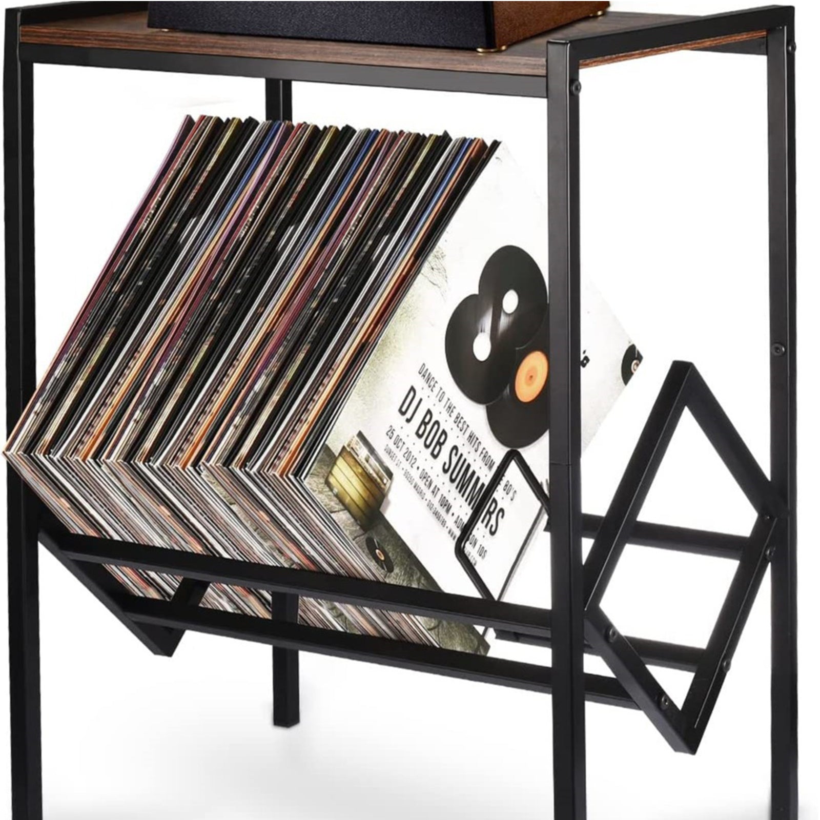 Wooden-Metal Frame LP Album Storage Organizer -Recordshaven