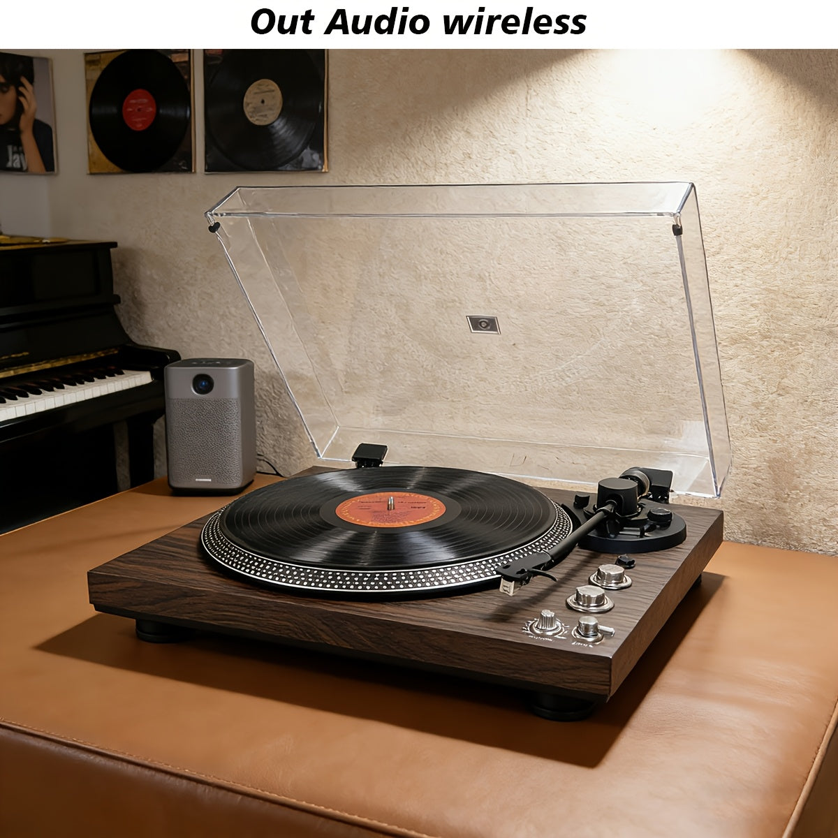 Vintage Wireless Belt-Driven Turntable - 33/45 RPM, Preamp, RCA Cable, British Plug (Ideal Christmas Gift) -Recordshaven