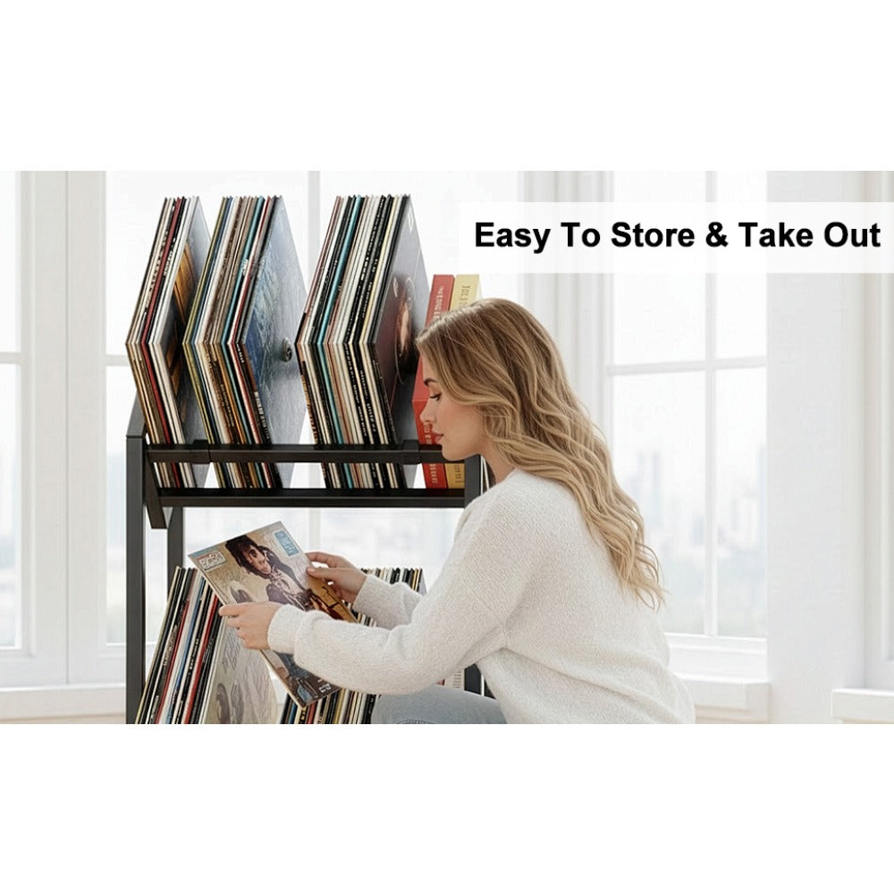 Multi-Purpose Freestanding Shelf for Records, CDs, Books & Magazines -Recordshaven