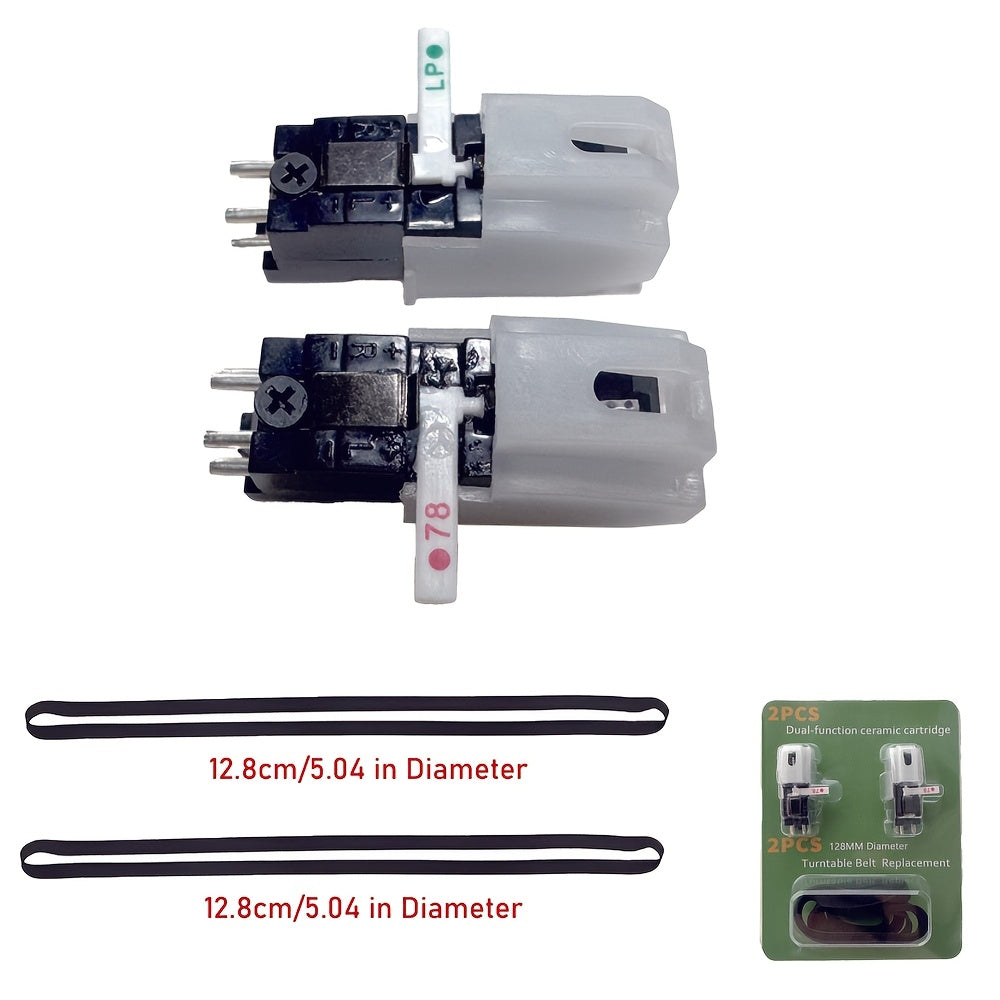Walnut Vintage Wireless Turntable - 3-Speed, Stereo Speakers, RCA/Earphone Out + 2 Cartridges & 2 Belts -Recordshaven