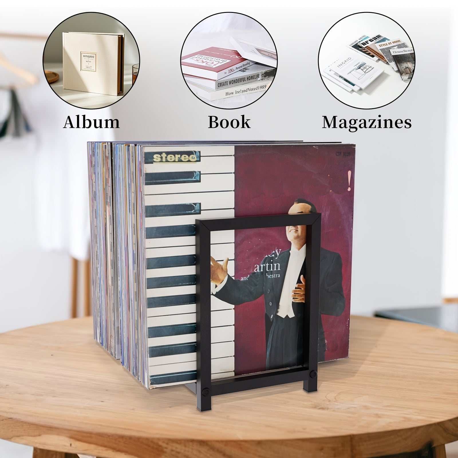 Multi-Purpose Vinyl Record & CD Storage Rack for Turntables & Audio Systems -Recordshaven