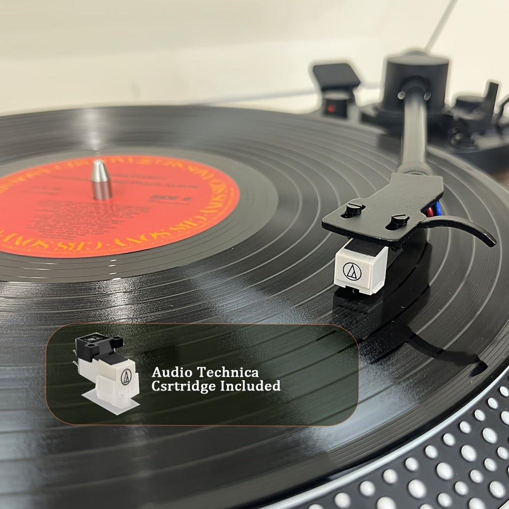 Vintage Vinyl Player - Plug & Play, Speaker Compatible, 220-240V Power for Home Stereo (No Batteries Required) -Recordshaven