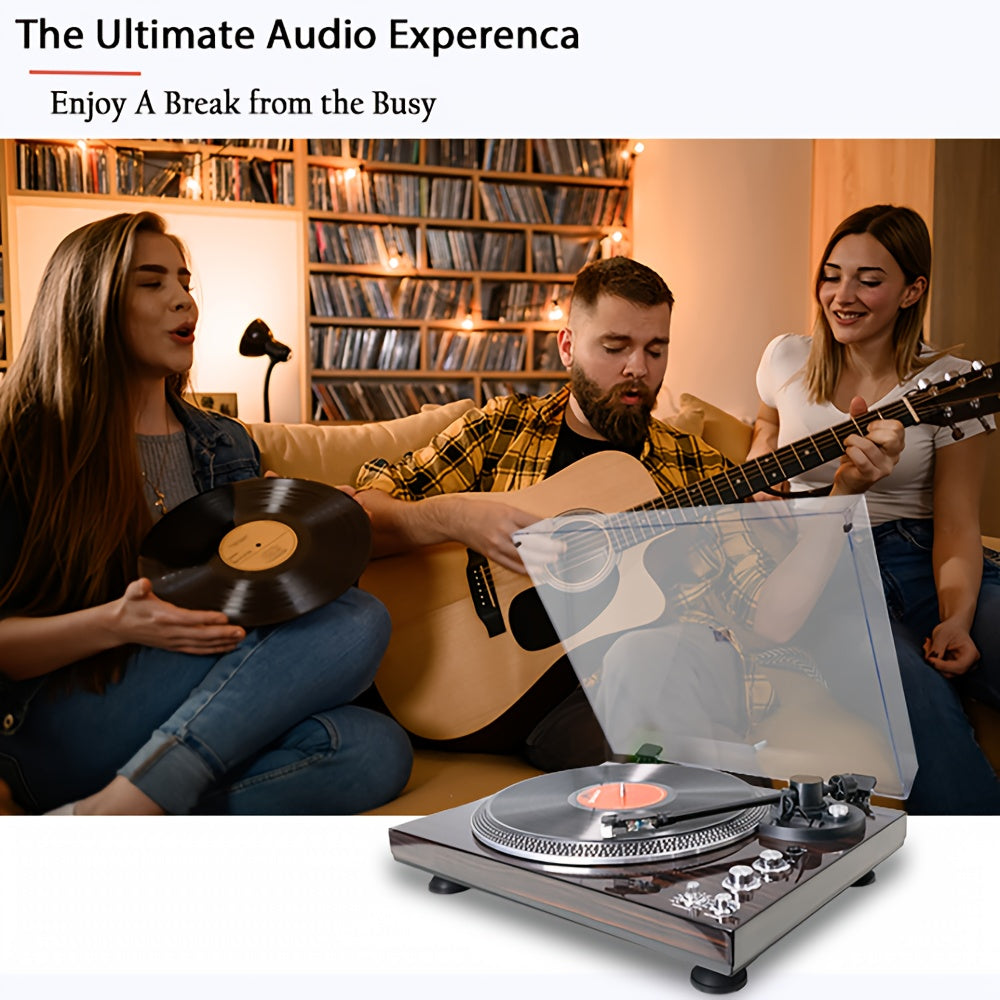 Retro Vinyl Record Player - Belt-Driven, 33/45 RPM with Replacement Needle & Belt Accessory Kit -Recordshaven