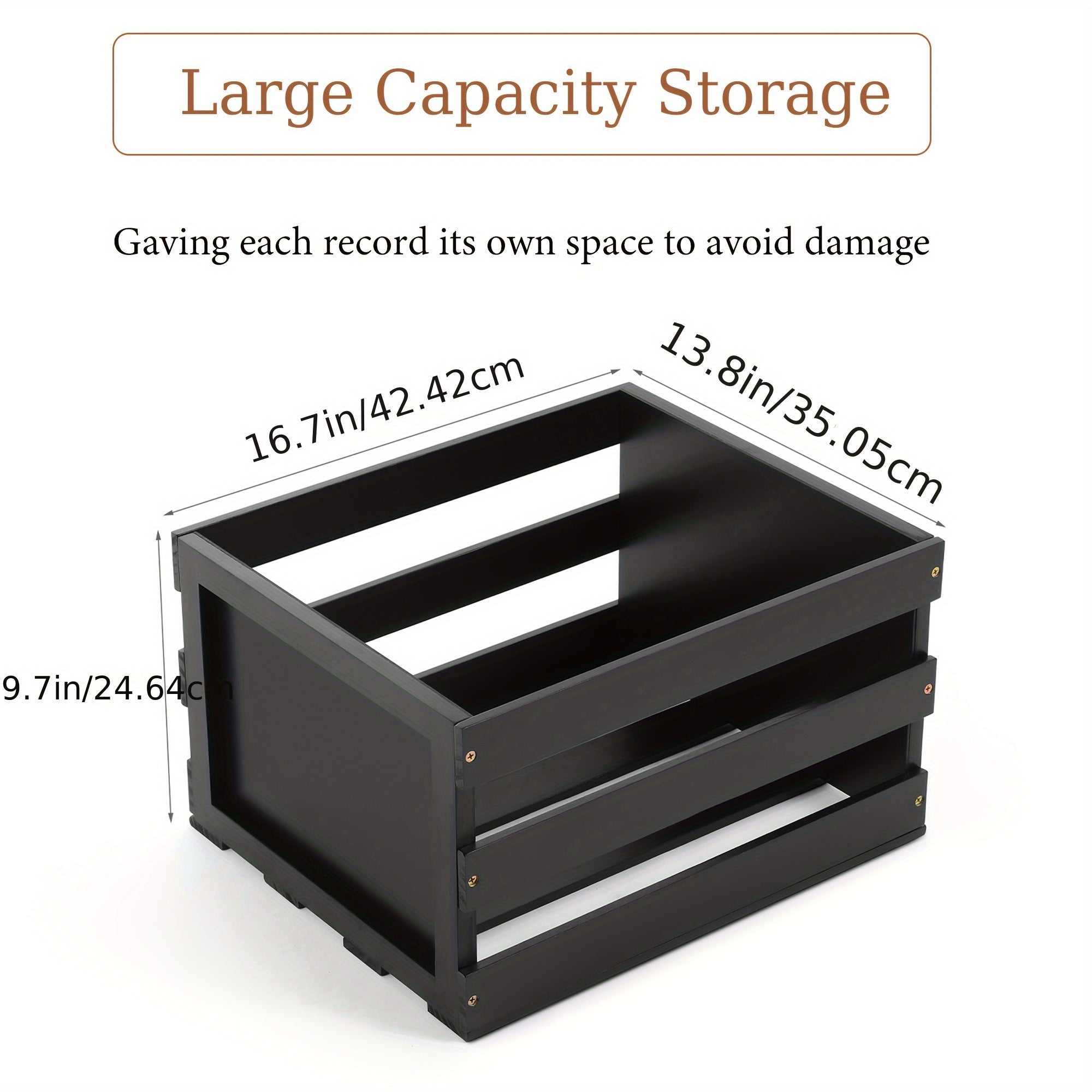 HYNAWIN Wooden Record Storage Box with Blackboard -Recordshaven