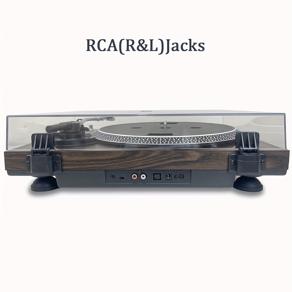 Dark Pine Belt-Driven Turntable - 33/45 RPM, Preamp, Aluminum Platter & RCA Line Out (Valentine Gift) -Recordshaven