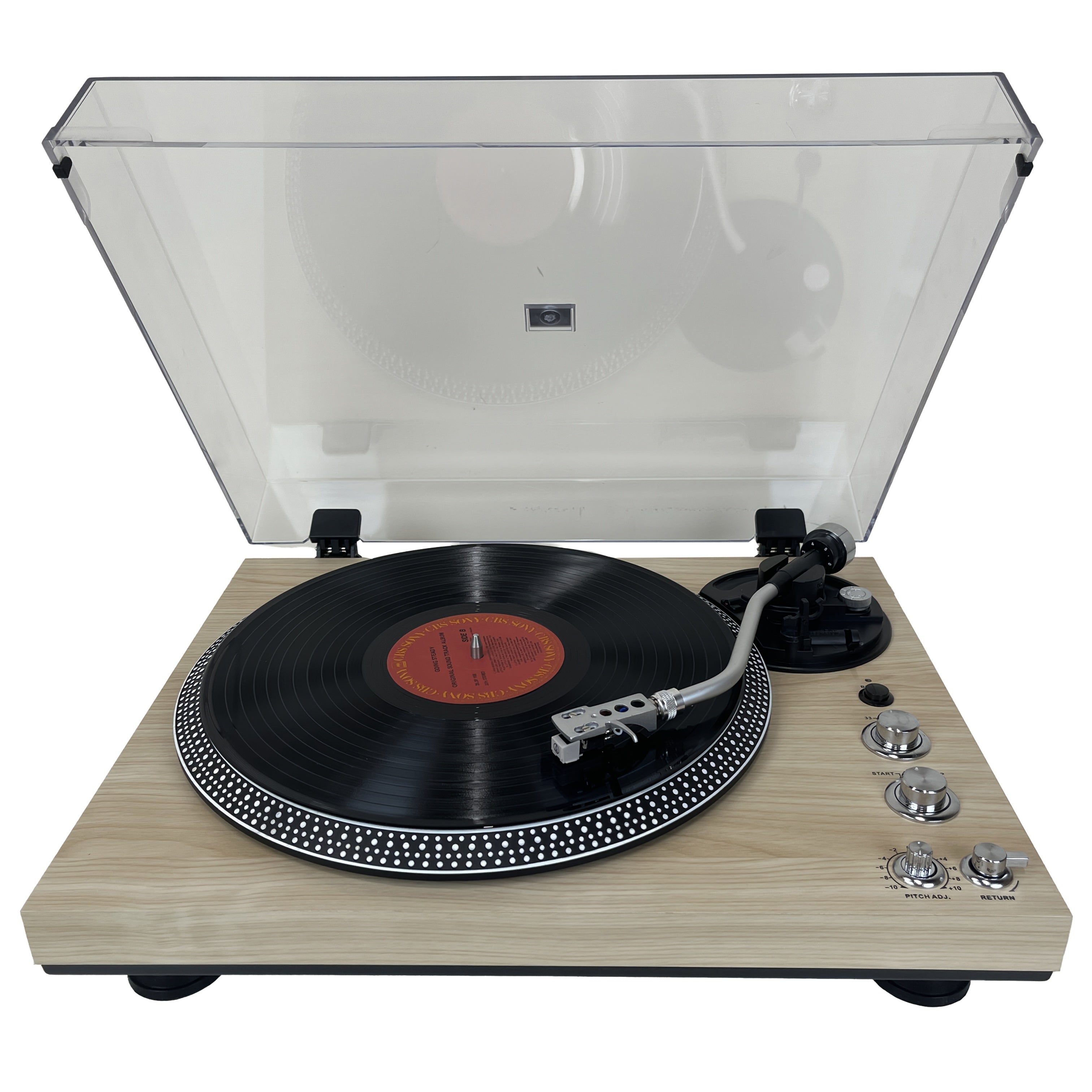 Pine Wood Belt-Driven Turntable - 33/45 RPM, Preamp, Aluminum Platter & RCA Line Out (Valentine Gift) -Recordshaven