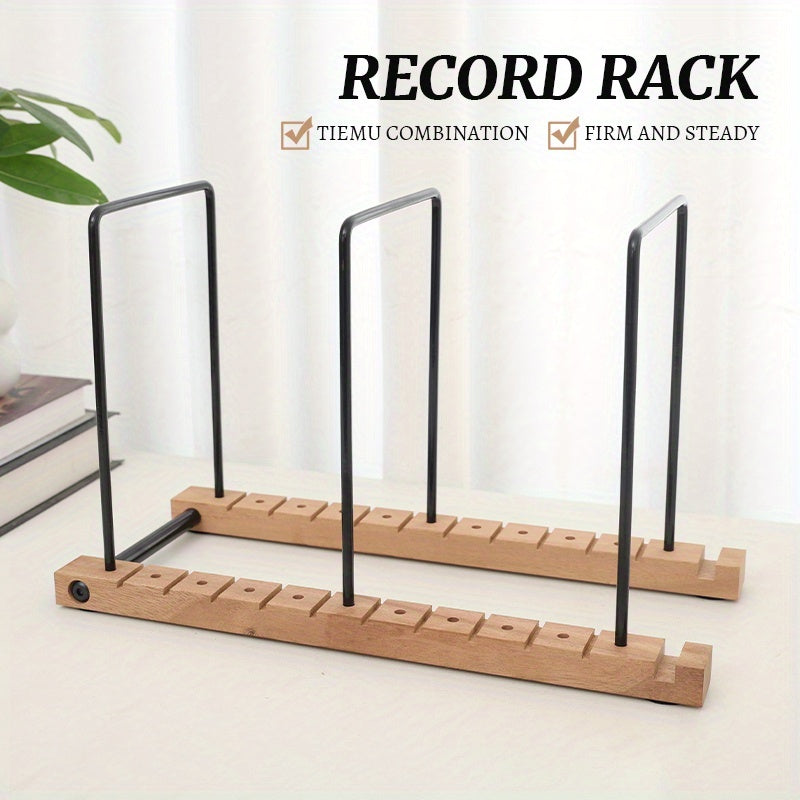Multi-Purpose Wooden Record Storage Rack - CD & LP Display Shelf with Acrylic Baffle (No Assembly) -Recordshaven