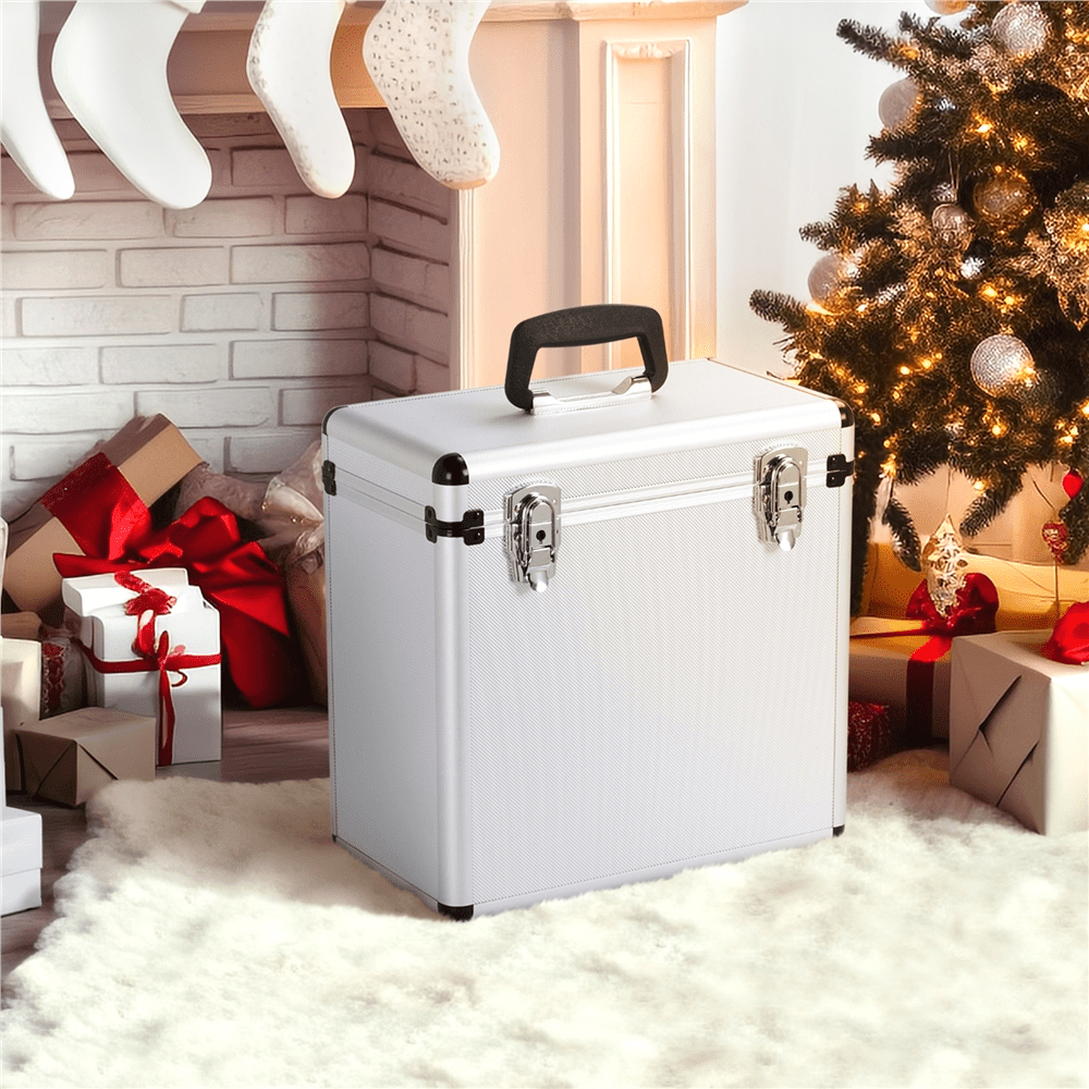 Costoffs Lockable 12" Vinyl LP Storage Case (50-Album Capacity) -Recordshaven