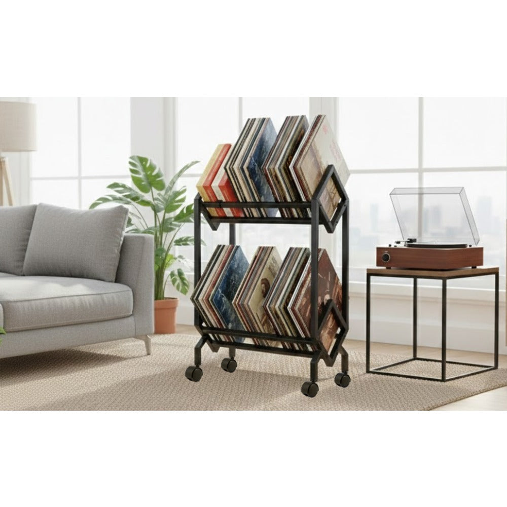 Multi-Purpose Freestanding Shelf for Records, CDs, Books & Magazines -Recordshaven