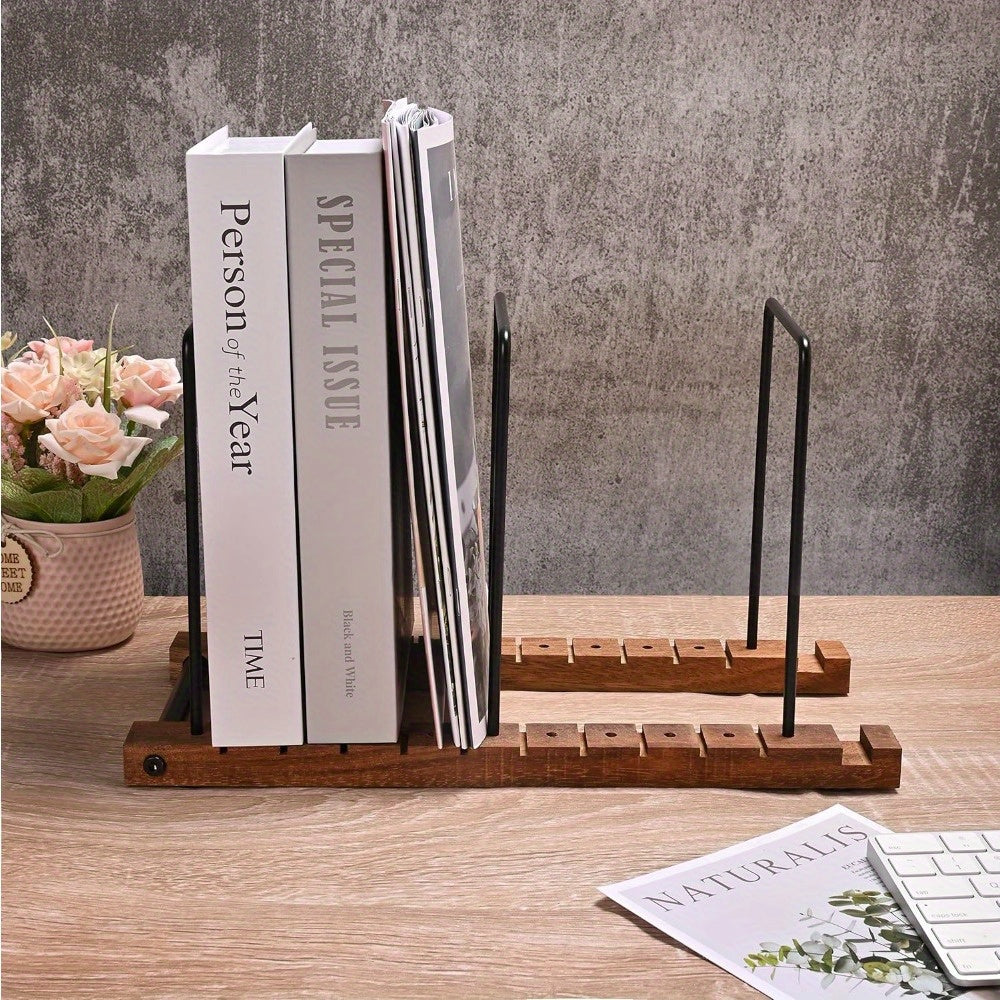 Solid Wood & Stainless-Steel Vinyl Record Holder (50 LP Capacity) -Recordshaven