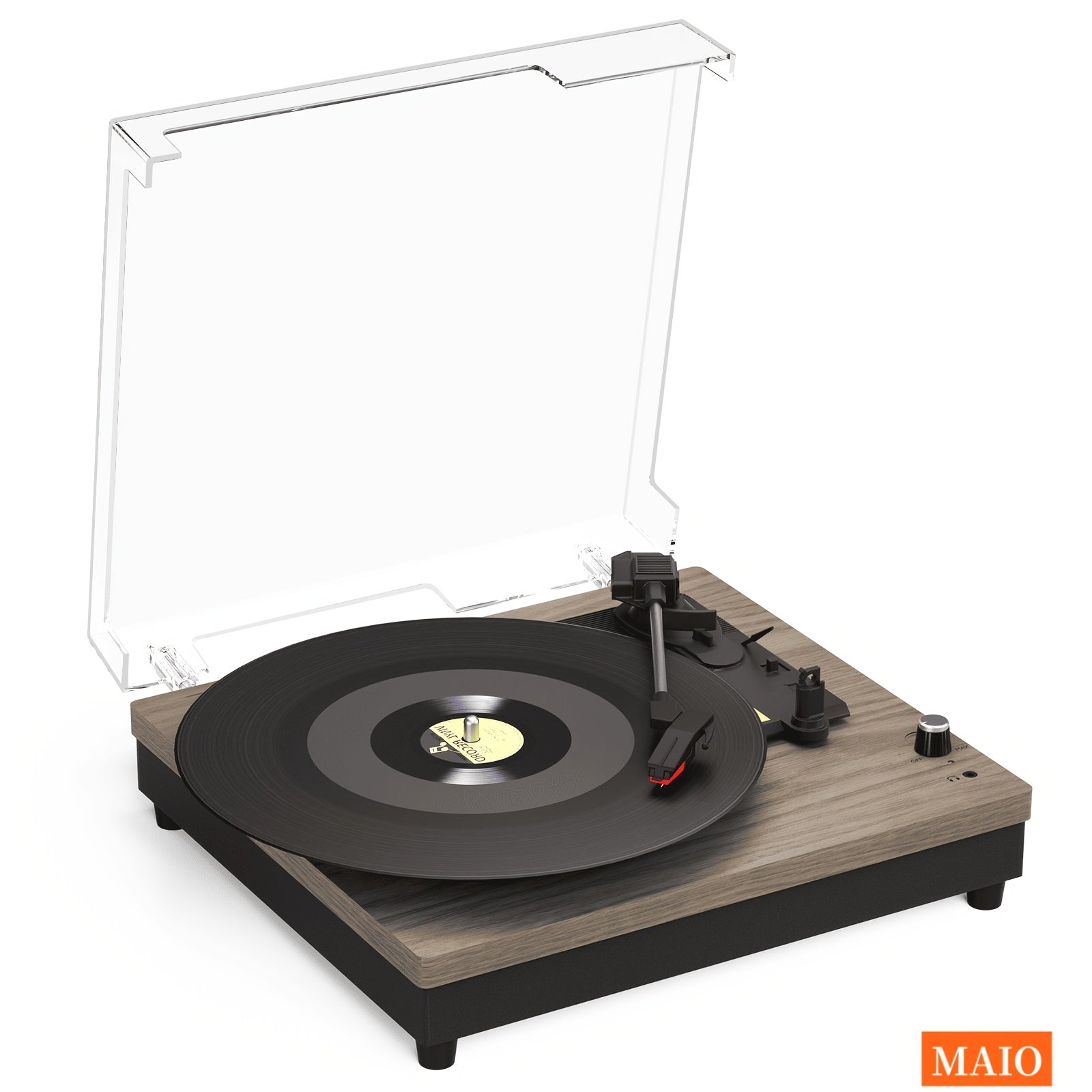 Maio E200Y Belt-Driven Turntable - 3-Speed (33/45/78 RPM), Bluetooth Audio, Built-in Speakers & Multi-Ports -Recordshaven
