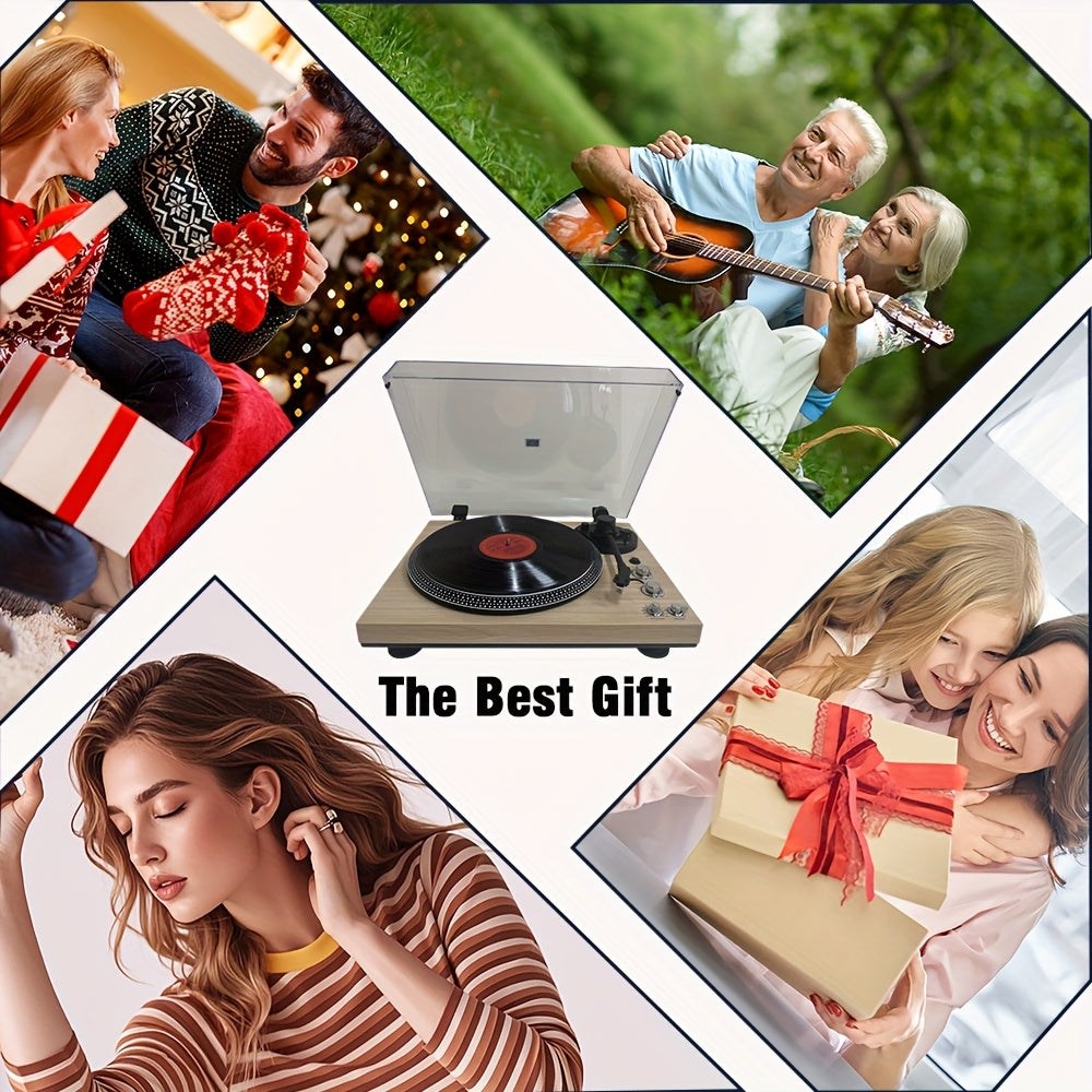 Pine Vintage Belt-Driven Turntable - 2-Speed, Wireless Audio, Preamp, RCA Line Out + 2 Turntable Belts -Recordshaven